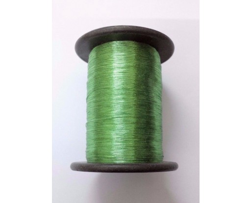 GREEN - Spool of Shiny Metallic Thread Yarn - For Crochet Sewing Embroidery Handwork Artwork Jewelry